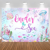 Aperturee - Cartoon Glitter Oneder The Sea Happy Birthday Backdrop
